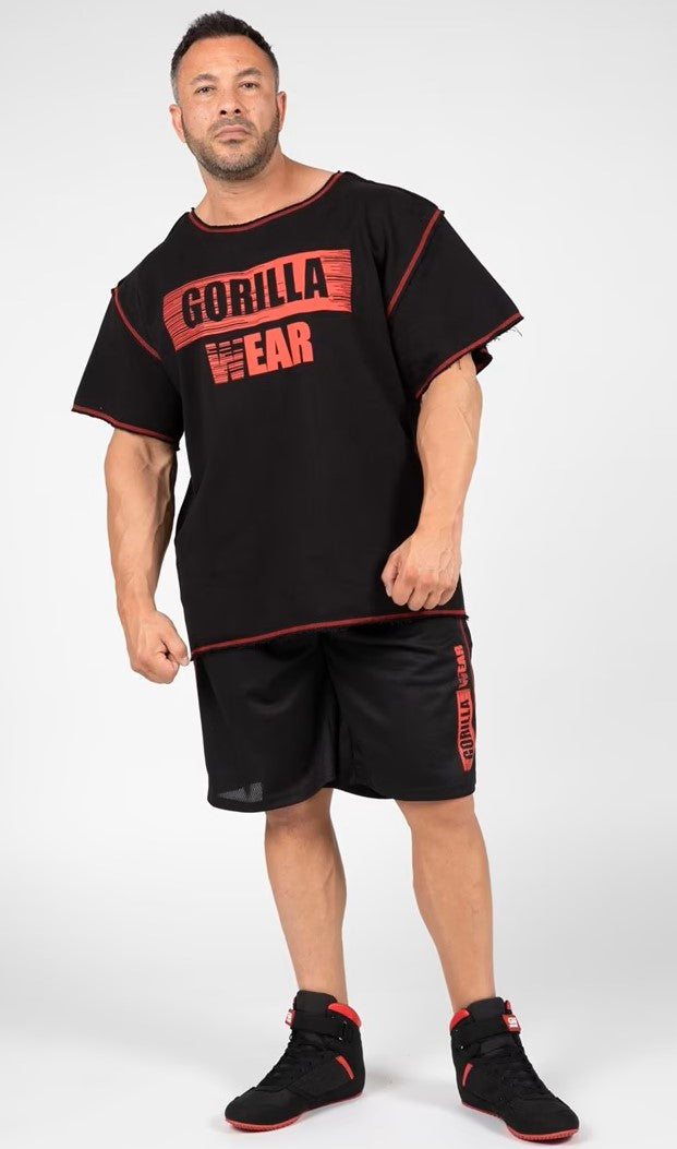 Gorilla Wear Wallace Mesh Shorts - Schwarz/Rot