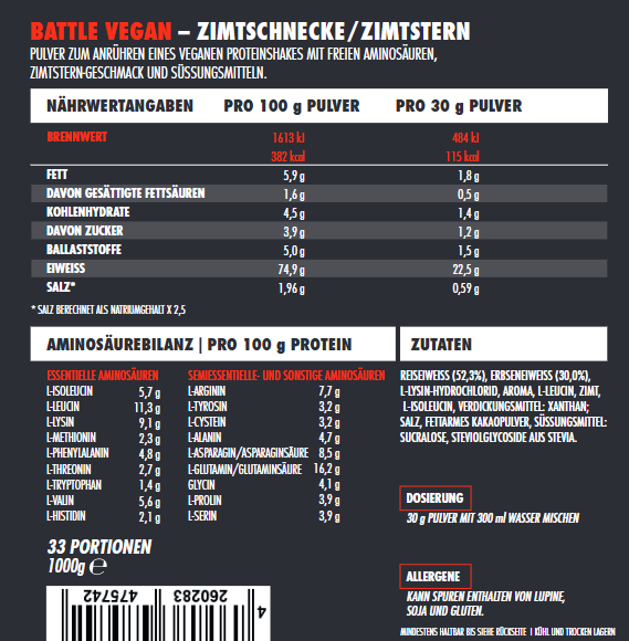 Big Zone Battle Vegan - 1000g