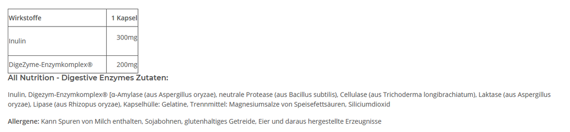 All Nutrition Digestive Enzymes - 100 Kapseln