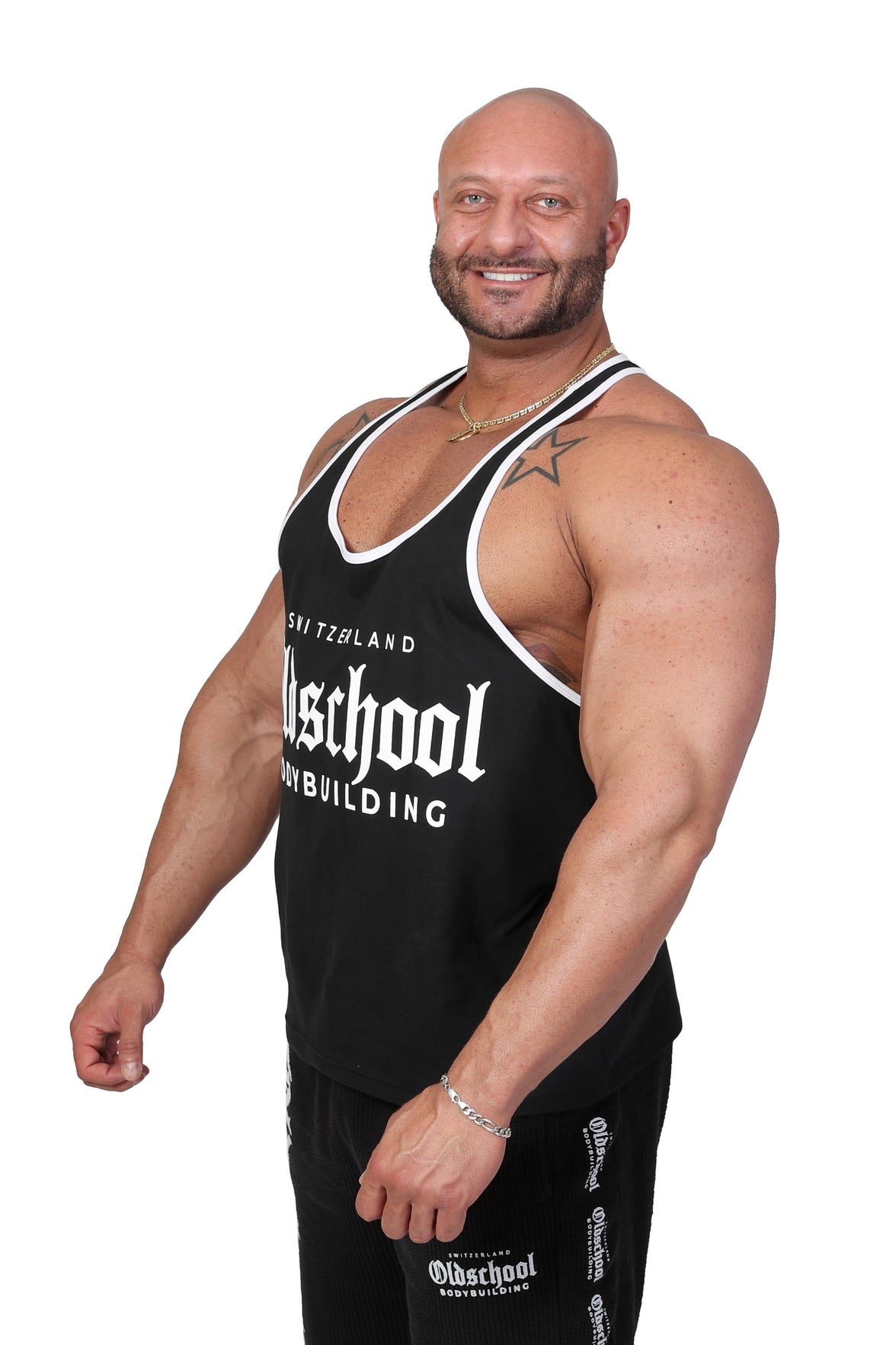 Oldschool Bodybuilding Switzerland Classic Tank Top - Schwarz/Weiss