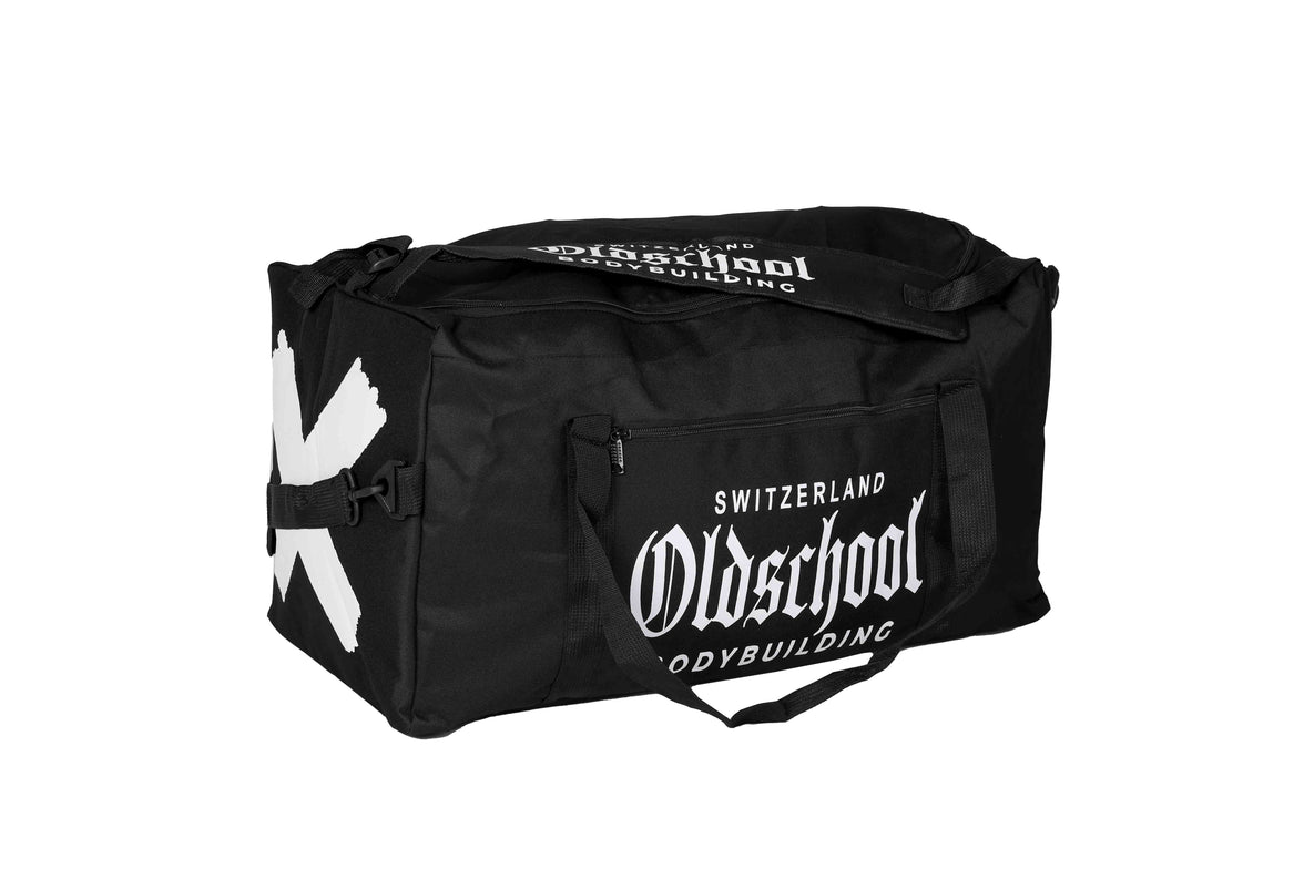 Oldschool Bodybuilding Switzerland BIG Gym Bag Schwarz /Weiss