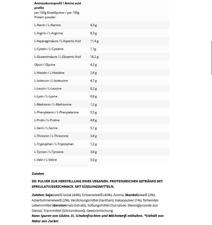 Inlead Vegan Protein Spekulatius - 300g