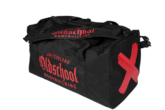 Oldschool Bodybuilding Switzerland BIG Gym Bag Schwarz/Rot