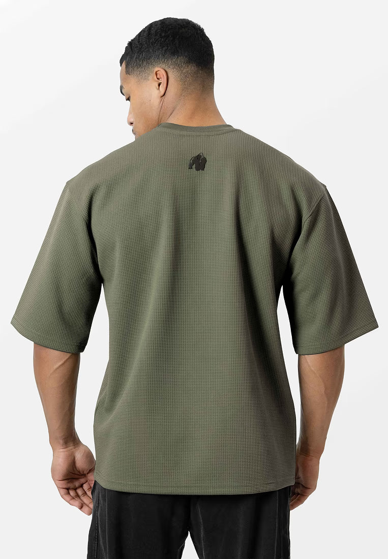 Gorilla Wear Idaho Oversized Waffle T-Shirt - Armee Grün