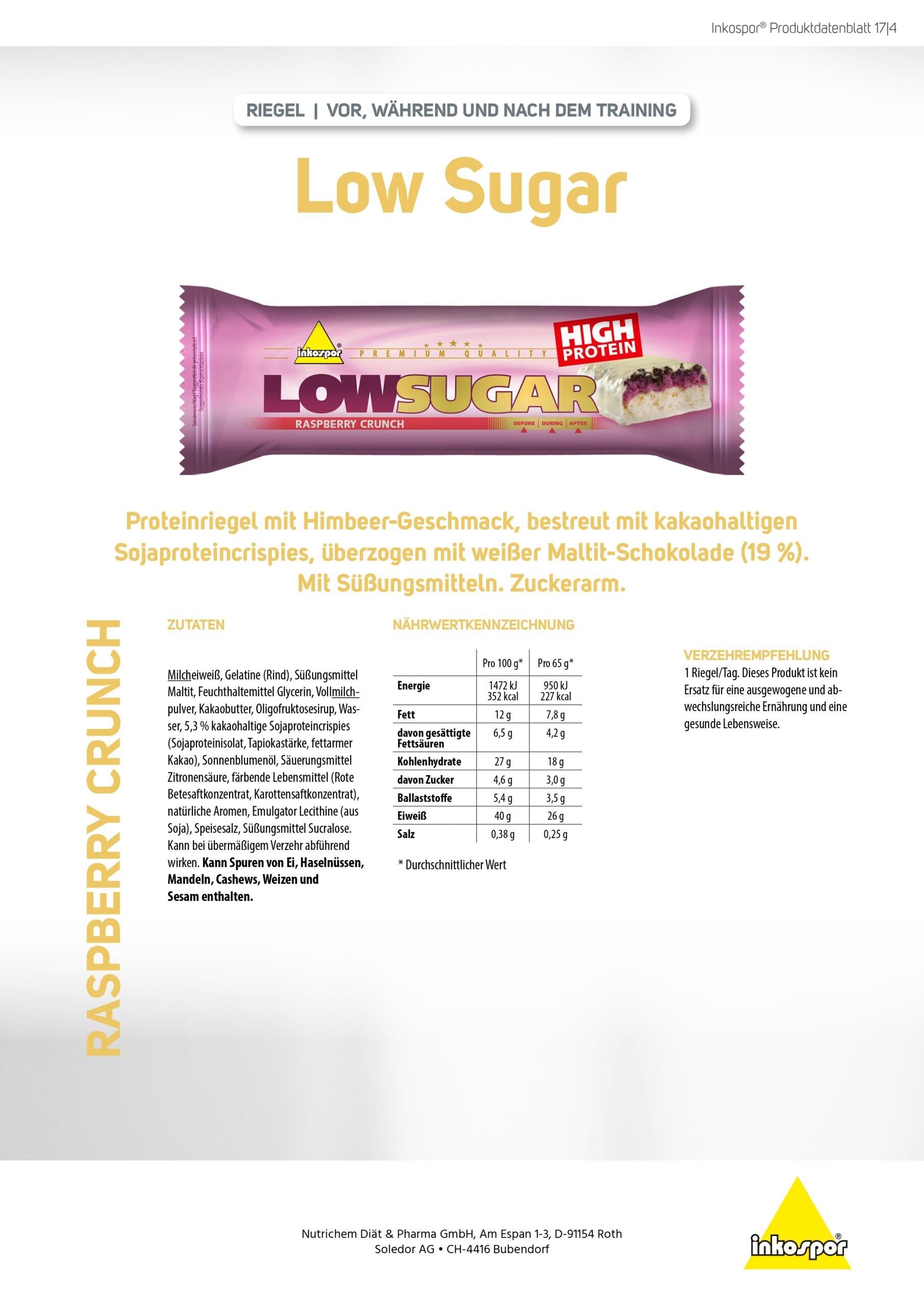 Inkospor Low Sugar Raspberry Crunch