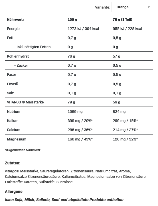 All Nutriton Vitargo Energy Orange 750g (MHD:03.2025)