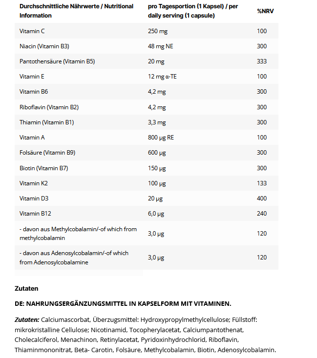Inlead Vitamin Stack - 120 Kapseln