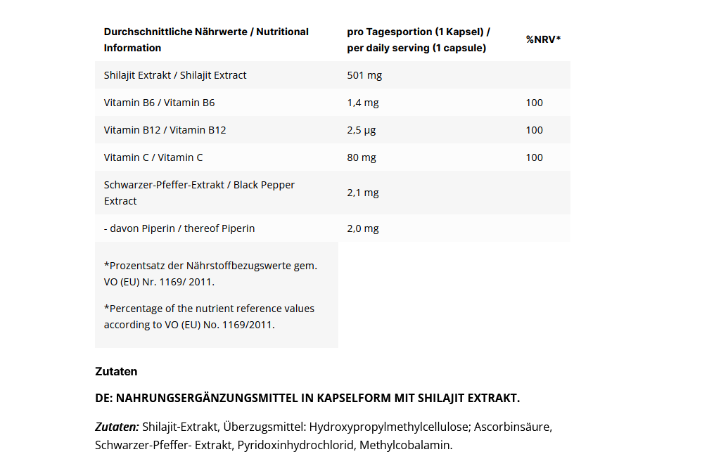Inlead Shilajit - 120 Kapseln