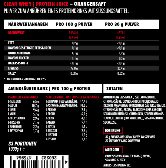 Big Zone Clear Whey Protein Juice 1000g