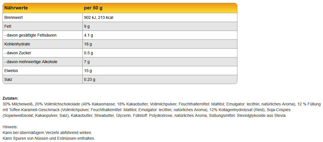 Weider Joe`s Crispy Protein Bar - Toffee Caramel