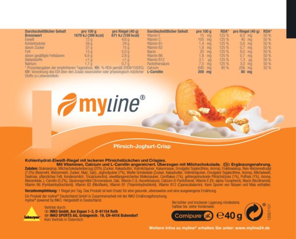 myline Pfirsich Joghurt Riegel