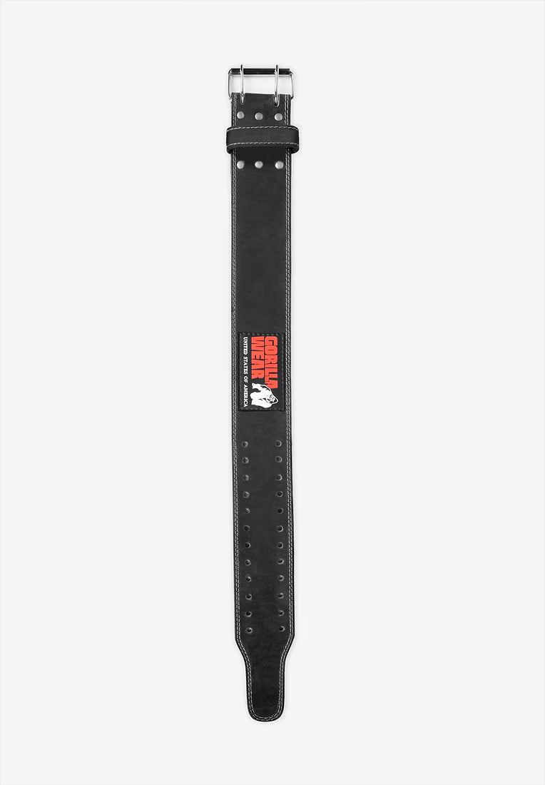 Gorilla Wear 4 Inch Leather Lifting Belt - Schwarz