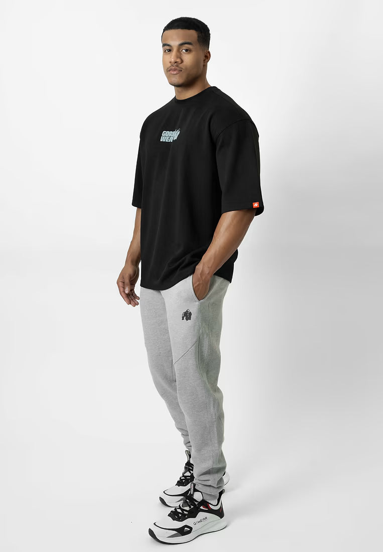 Gorilla Wear Idaho Oversized Waffle T-Shirt - Schwarz