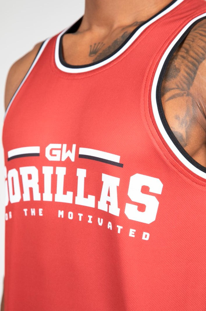 Gorilla Wear Keene Reversible Tank Top - Rot/Schwarz