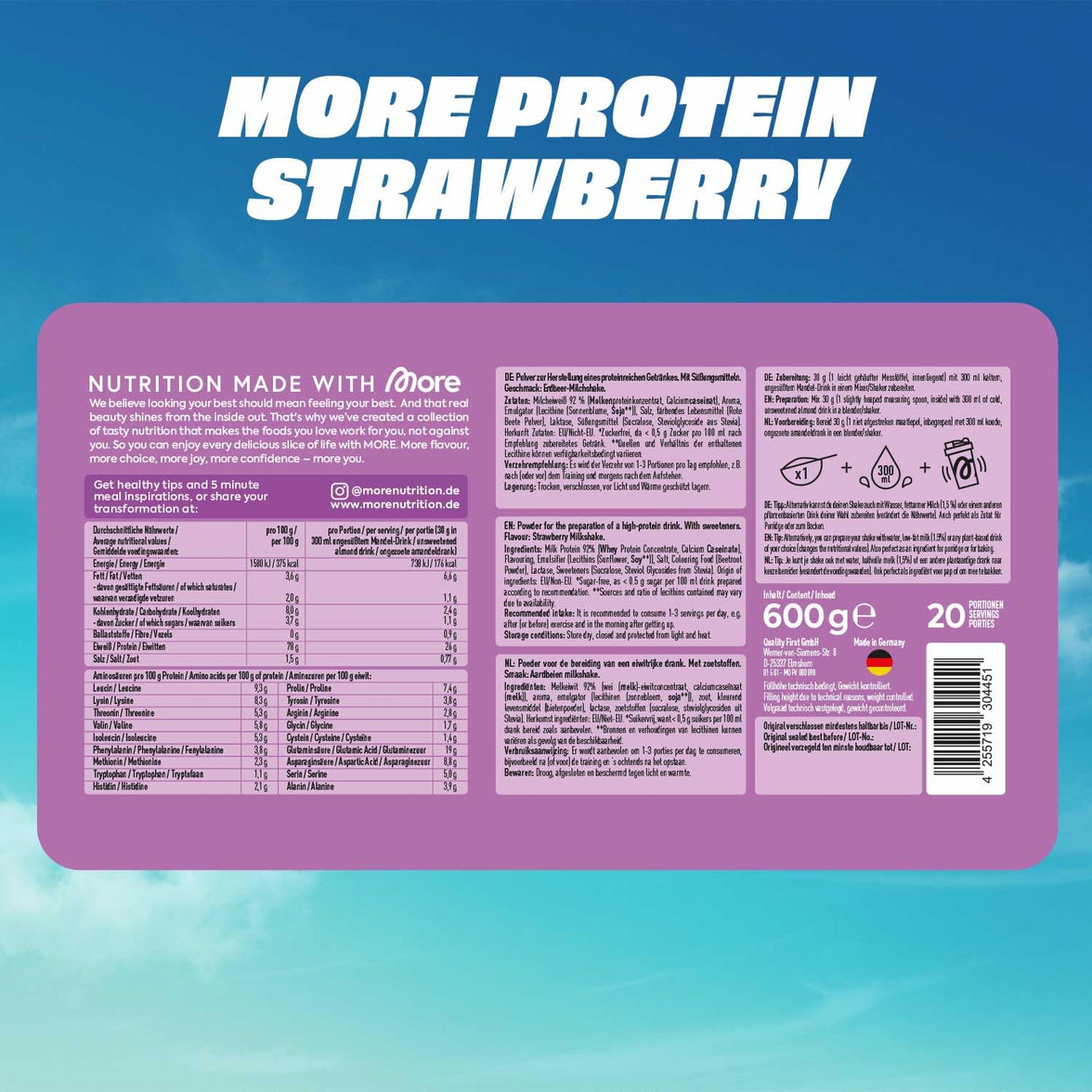 More Nutrition Protein Milkshake Style - Strawberry