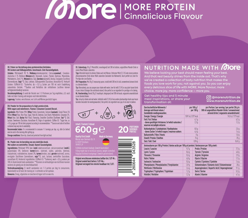 More Nutrition Protein Milkshake Style - Cinnalicious