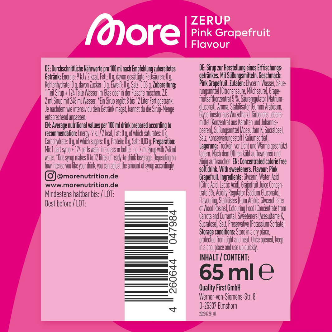 More Zerup Pink Grapefruit 65ml