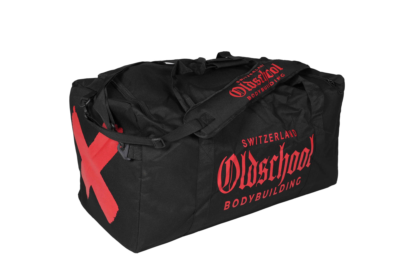 Oldschool Bodybuilding Switzerland BIG Gym Bag Schwarz/Rot