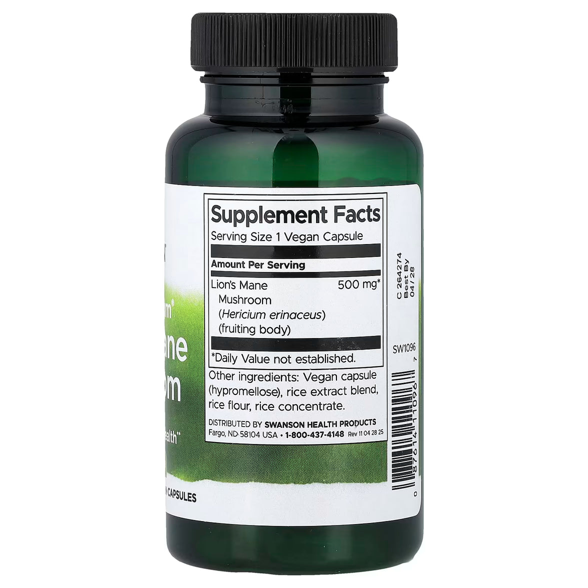 Swanson Lions Mane Mushroom Full Spectrum - 60 Kapseln