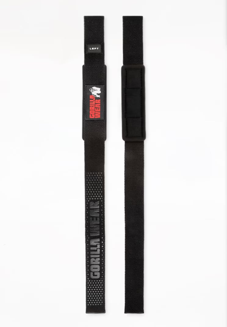 Gorilla Wear Padded Silicone Lifting Straps - Schwarz