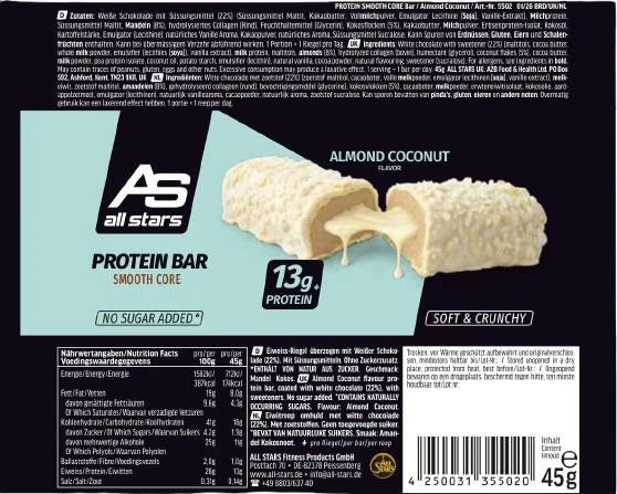 All Stars Protein Bar Smooth Core Almond Coconut