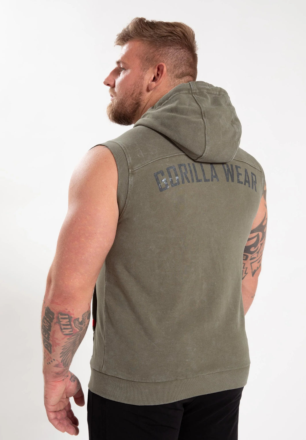 Gorilla Wear Silverdale Ärmelloser Kapuzenpullover - Armee Grün