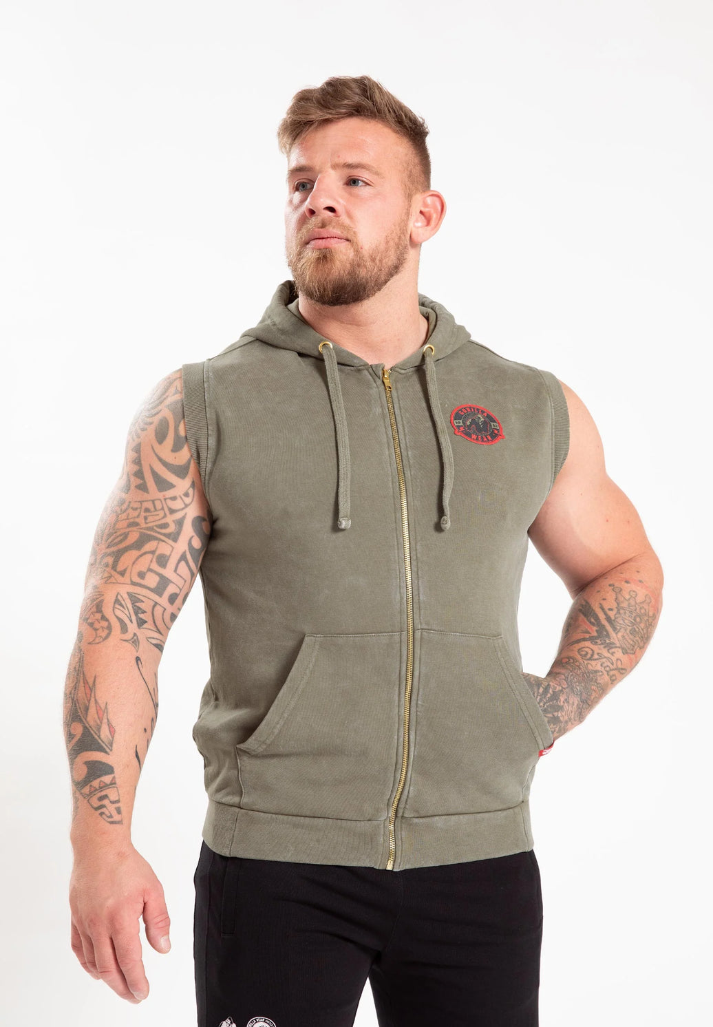 Gorilla Wear Silverdale Ärmelloser Kapuzenpullover - Armee Grün