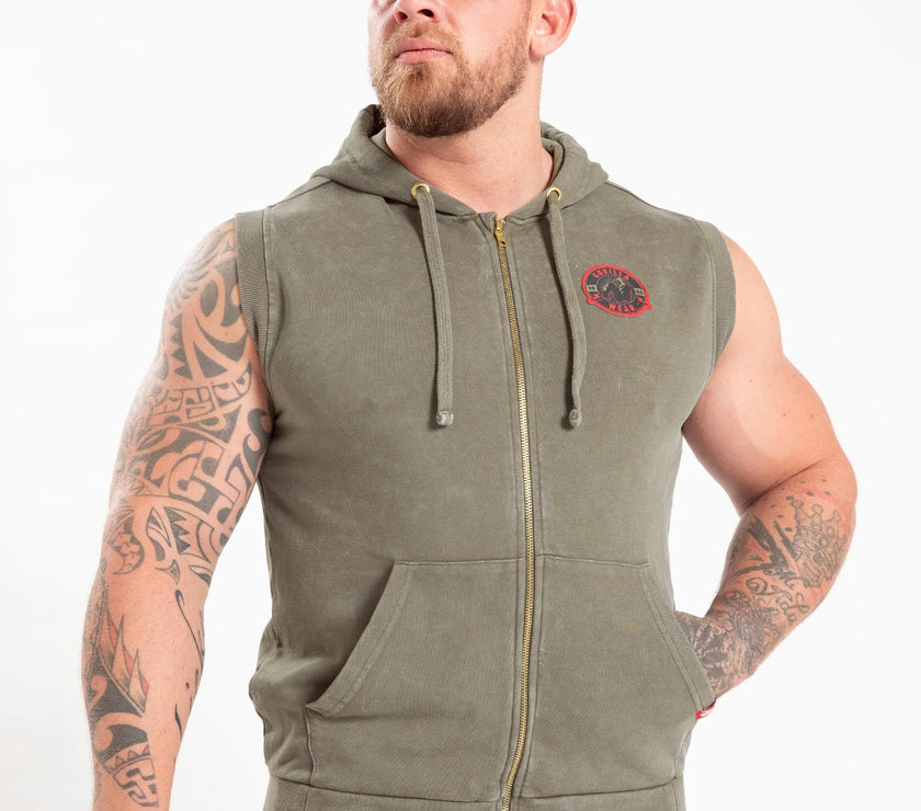 Gorilla Wear Silverdale Ärmelloser Kapuzenpullover - Armee Grün