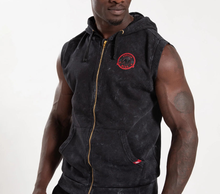 Gorilla Wear Silverdale Ärmelloser Kapuzenpullover - Schwarz