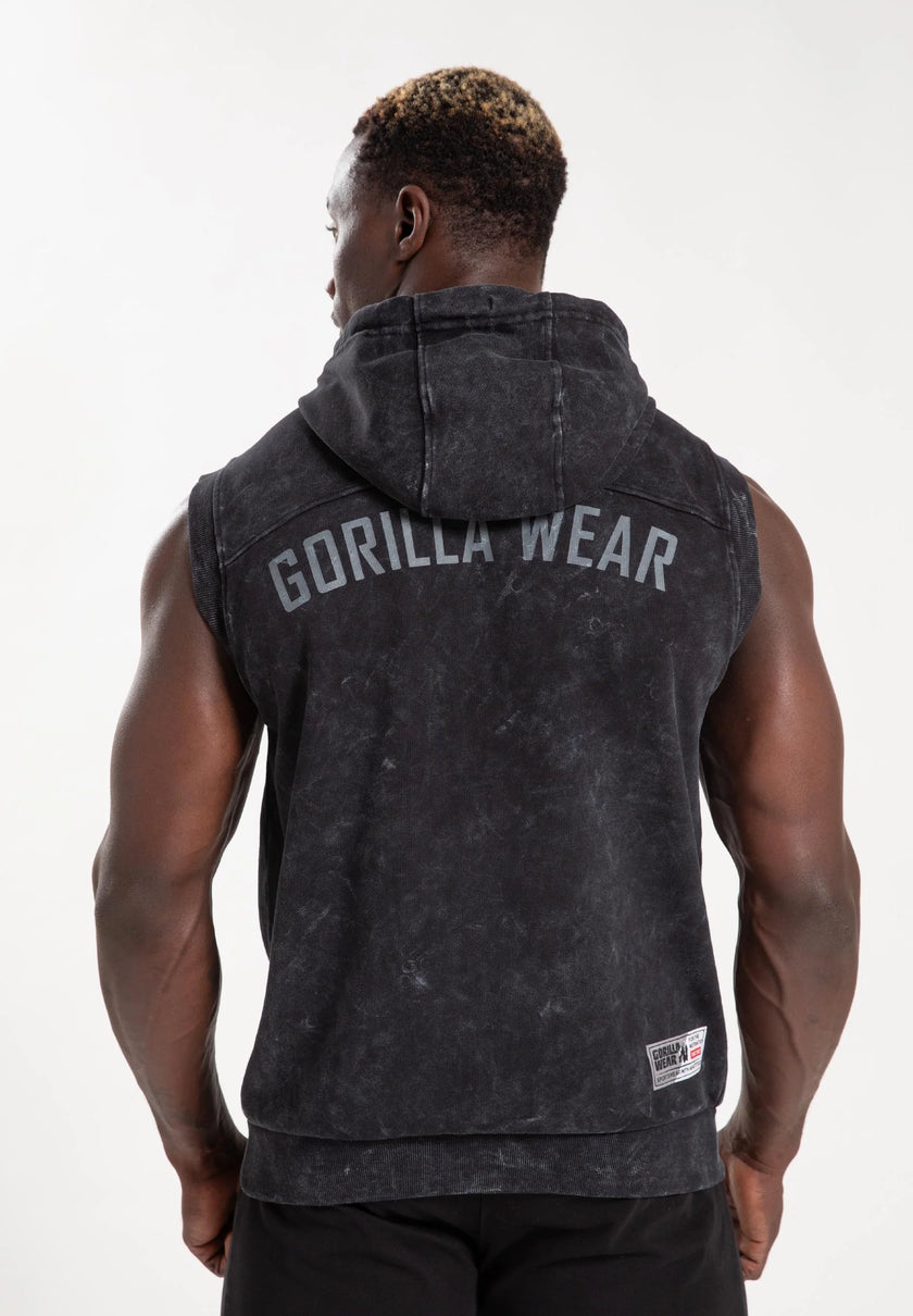 Gorilla Wear Silverdale Ärmelloser Kapuzenpullover - Schwarz