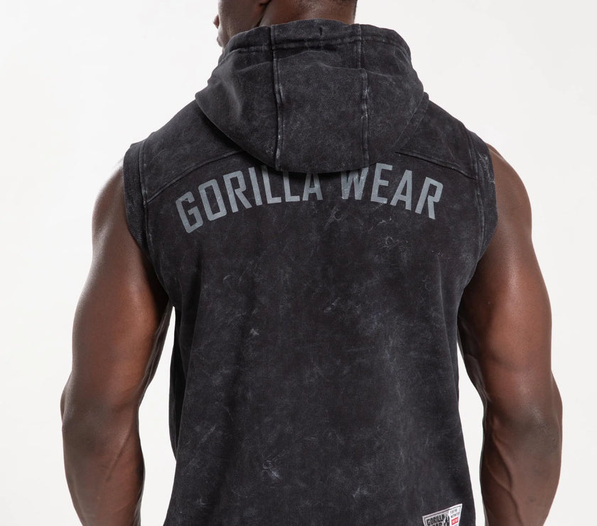 Gorilla Wear Silverdale Ärmelloser Kapuzenpullover - Schwarz