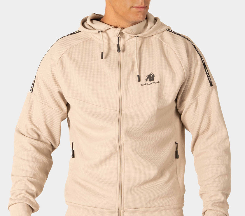 Gorilla Wear Harvey Track Hoodet Jacket - Beige
