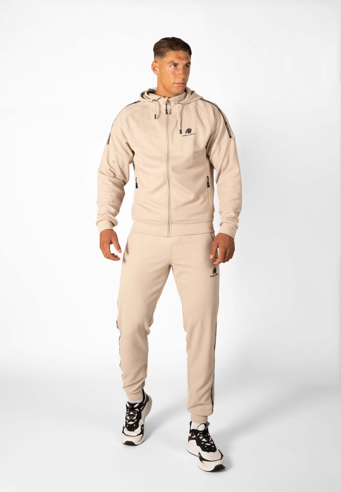 Gorilla Wear Harvey Track Hoodet Jacket - Beige