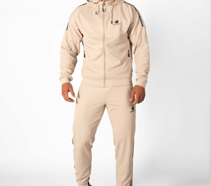 Gorilla Wear Harvey Track Hoodet Jacket - Beige