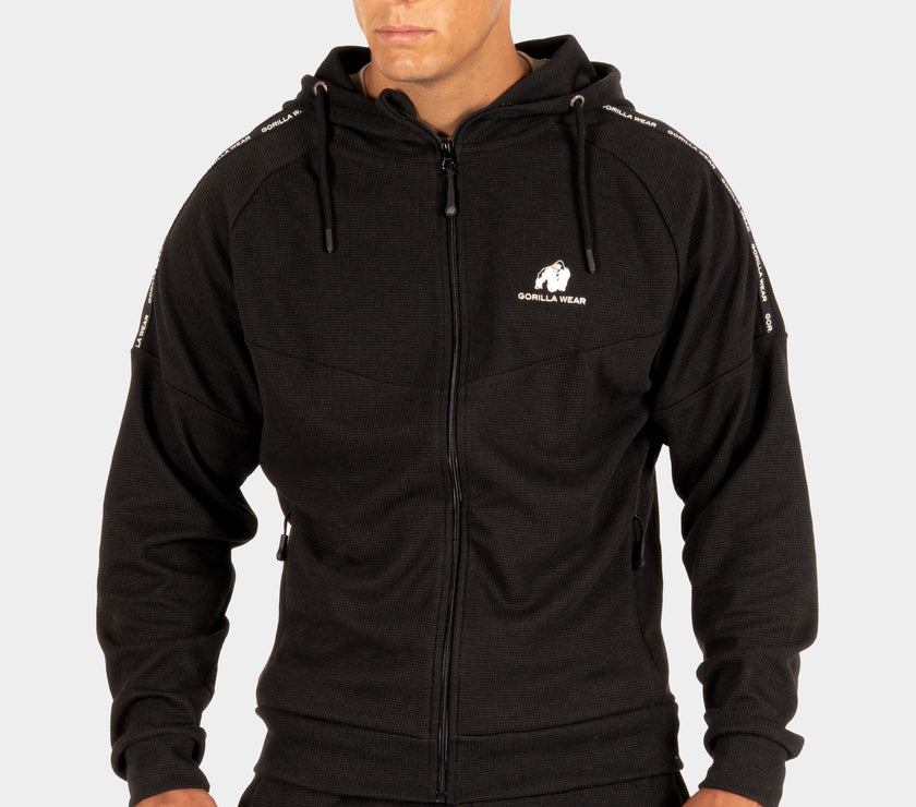 Gorilla Wear Harvey Track Hoodet Jacket - Schwarz