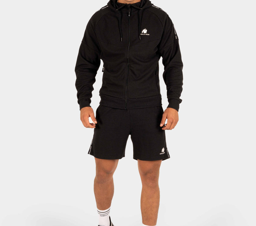 Gorilla Wear Harvey Track Hoodet Jacket - Schwarz
