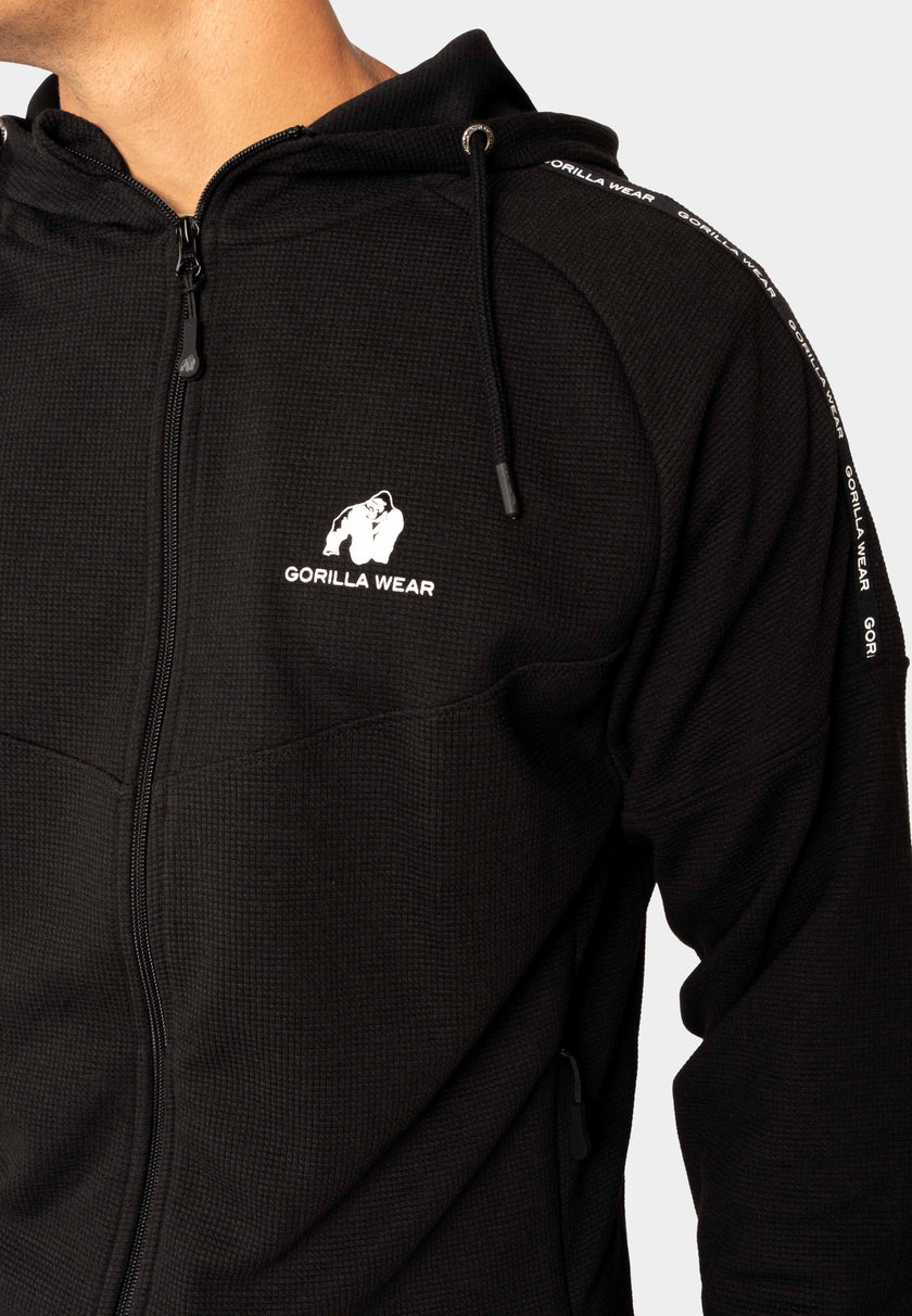 Gorilla Wear Harvey Track Hoodet Jacket - Schwarz