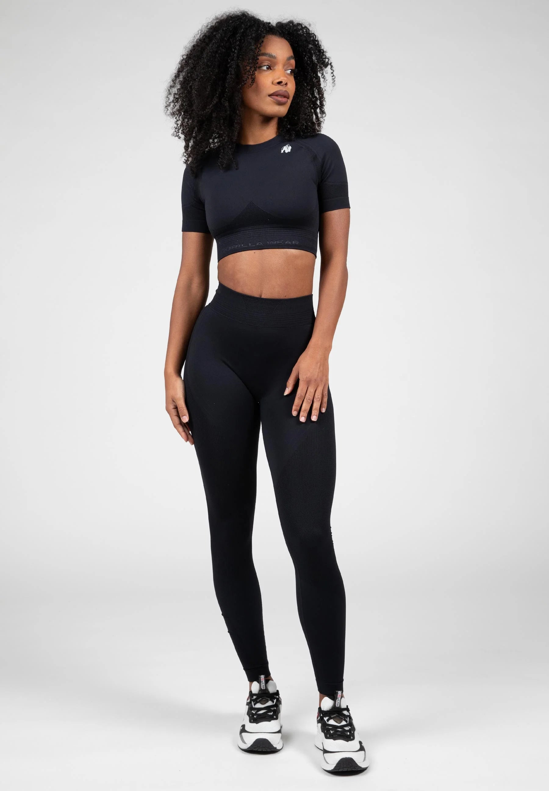 Gorilla Wear Whitney Seamless Crop Top - Schwarz