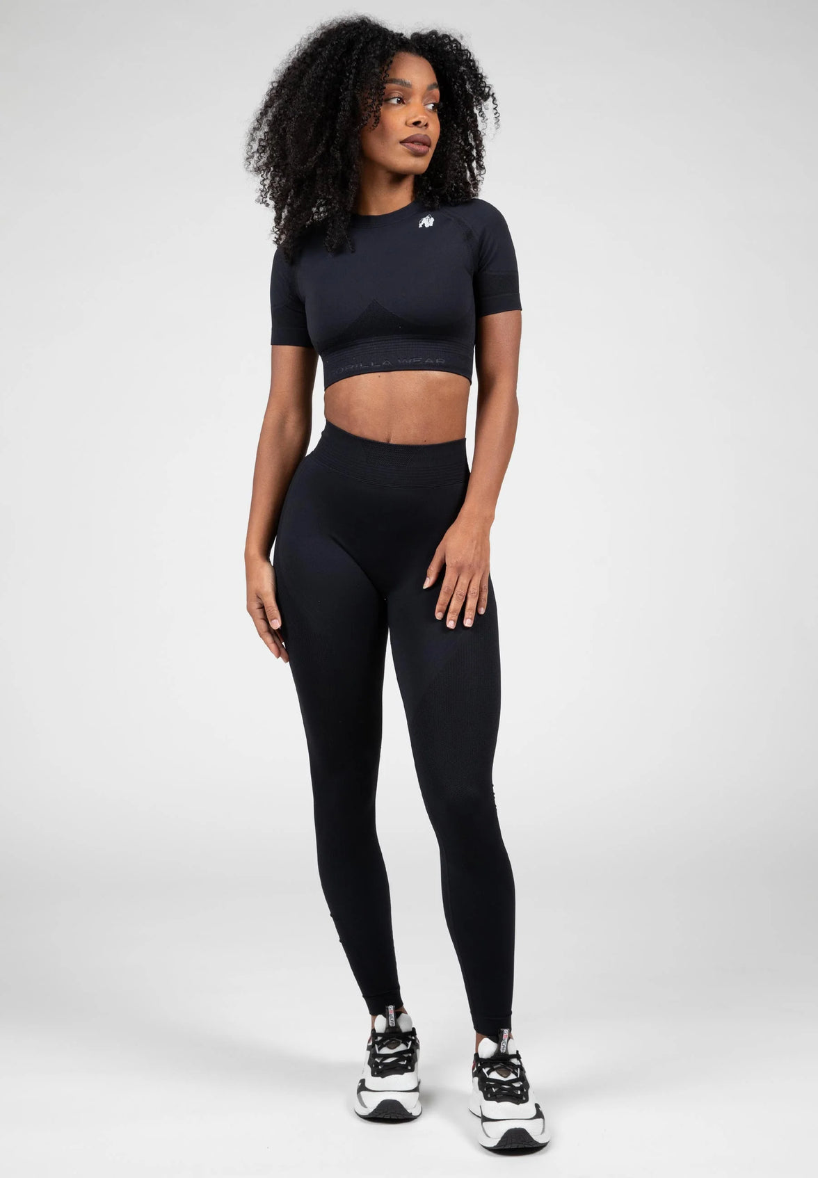Gorilla Wear Whitney Seamless Crop Top - Schwarz