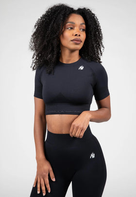 Gorilla Wear Whitney Seamless Crop Top - Schwarz