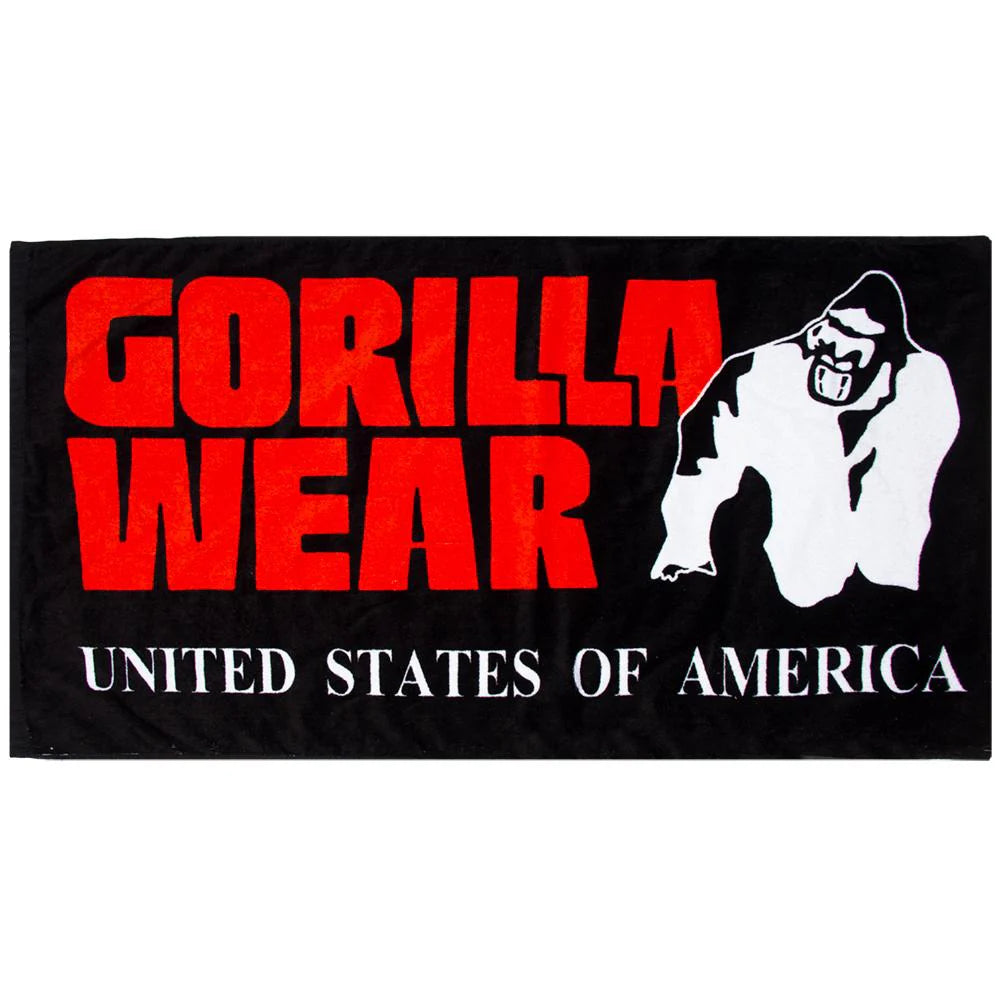 Gorilla Wear Classic Gym Towel - Schwarz/Rot