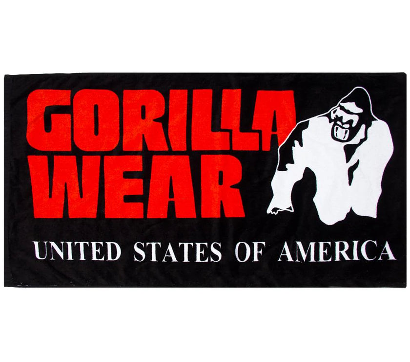 Gorilla Wear Classic Gym Towel - Schwarz/Rot