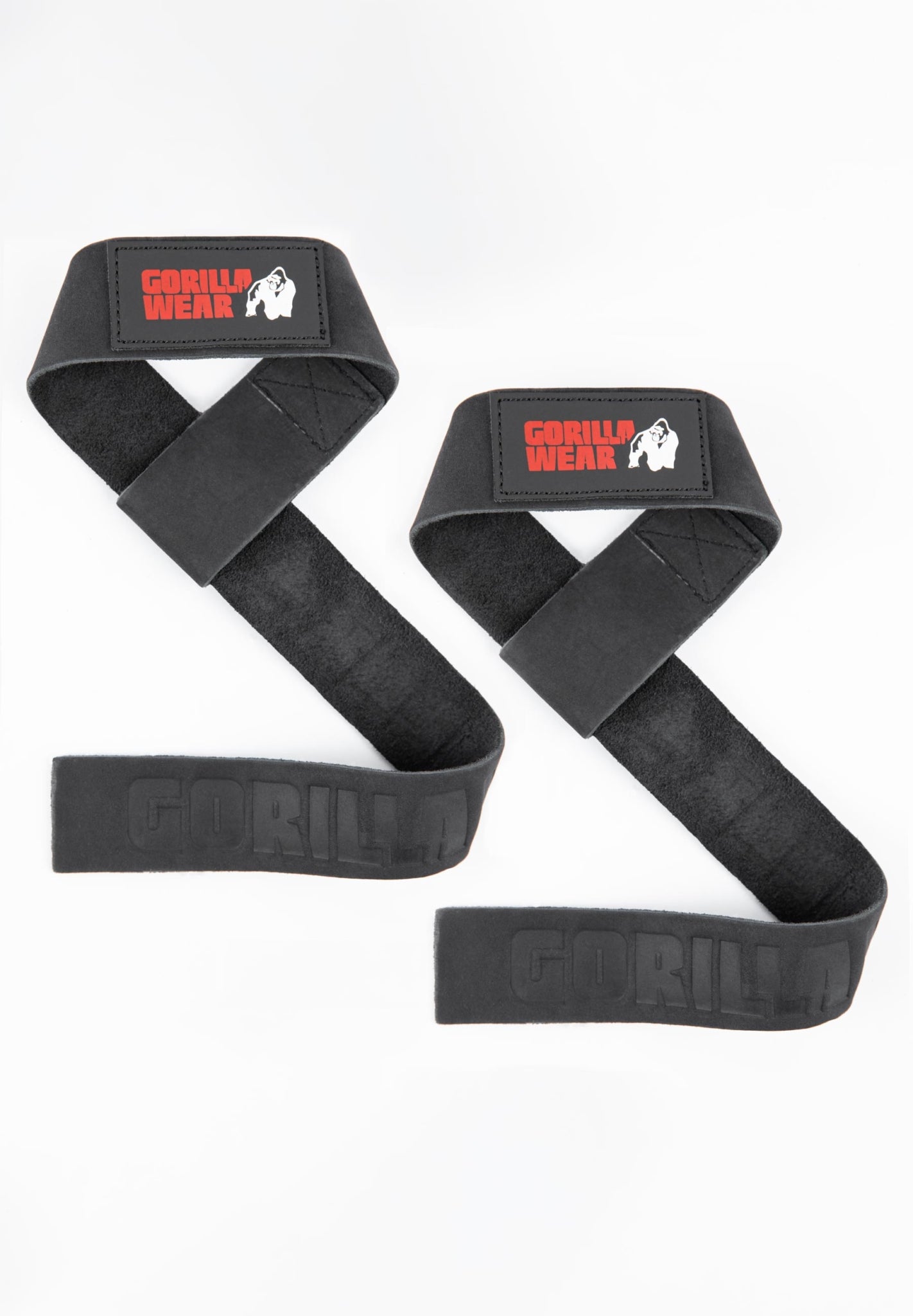 Gorilla Wear Leather Lifting Straps - Schwarz
