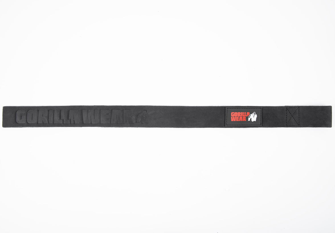 Gorilla Wear Leather Lifting Straps - Schwarz