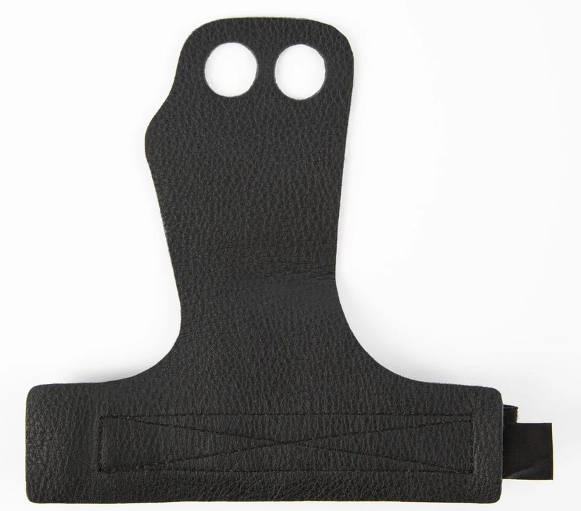 Gorilla Wear 2-Hole Leather Lifting Grips - Schwarz