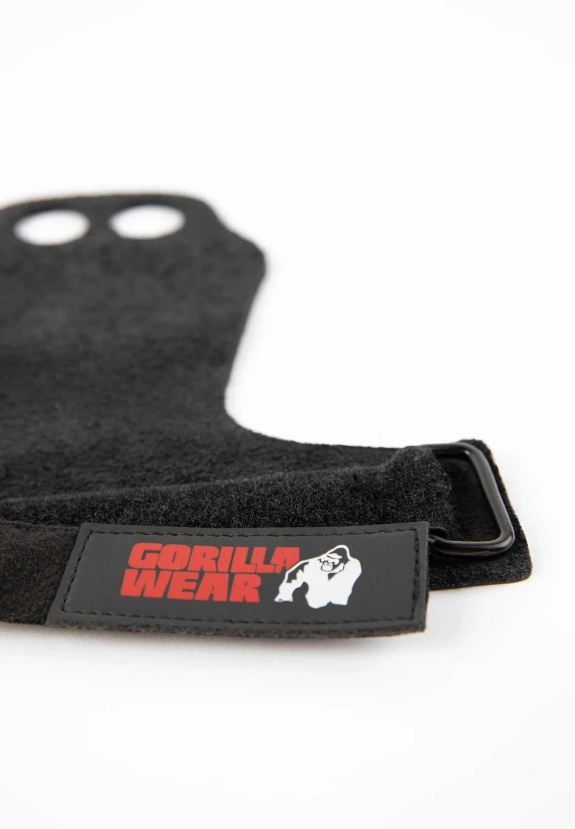 Gorilla Wear 2-Hole Leather Lifting Grips - Schwarz