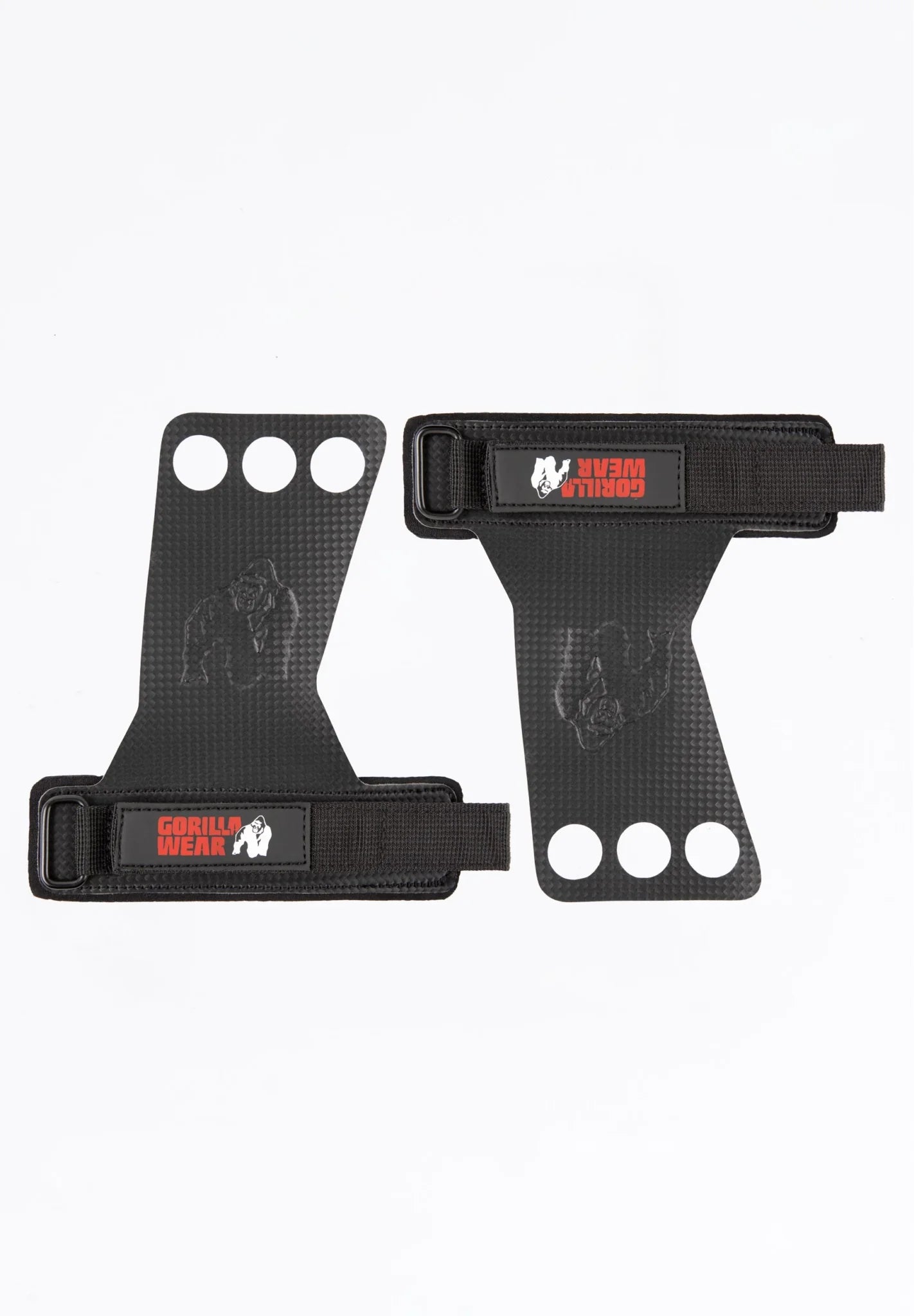 Gorilla Wear 3-Hole Carbon Lifting Grips - Schwarz