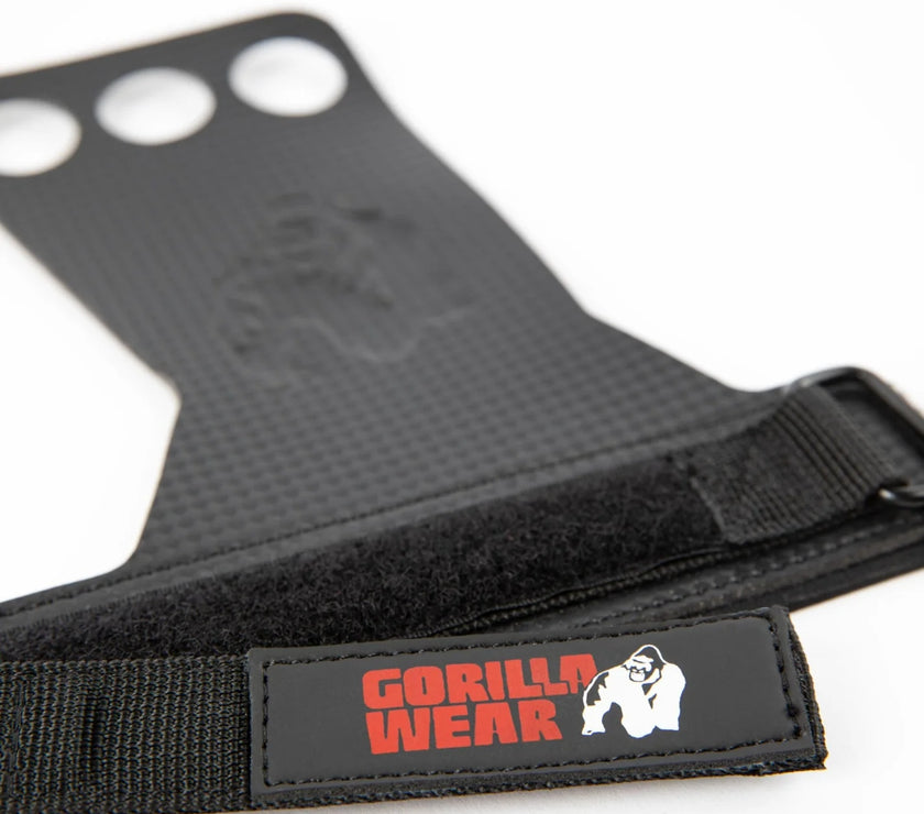 Gorilla Wear 3-Hole Carbon Lifting Grips - Schwarz