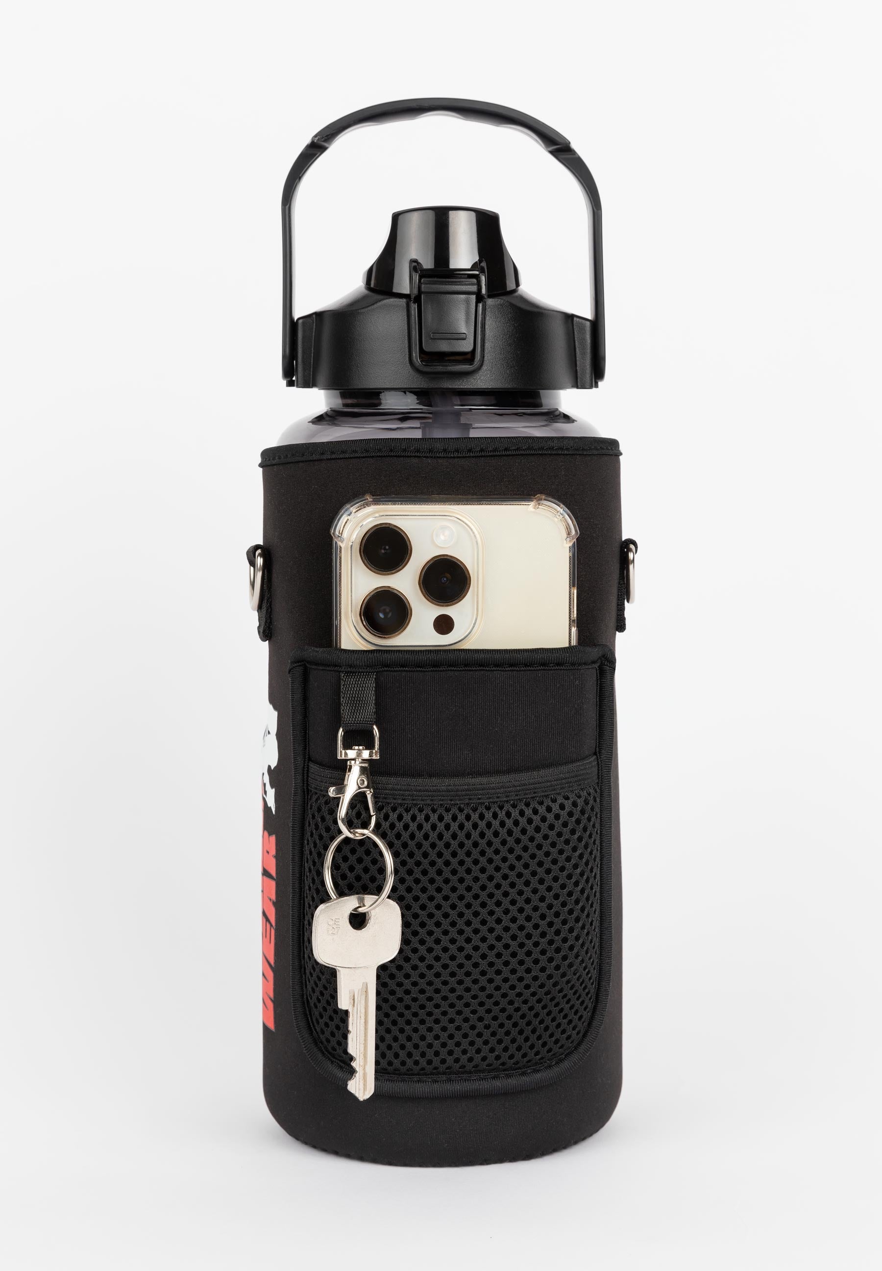 Gorilla Wear Water Bottle With Sleeve 2L - Schwarz