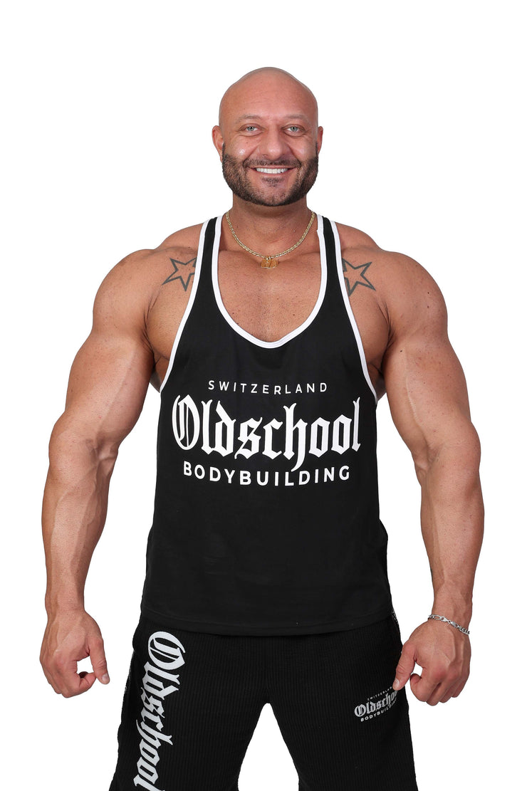 Oldschool Bodybuilding Switzerland Punisher Tank Top - Schwarz/Weiss